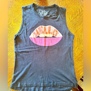 CHASER “Hello”, Black & pink tank shirt, size small (Evereve purchase).